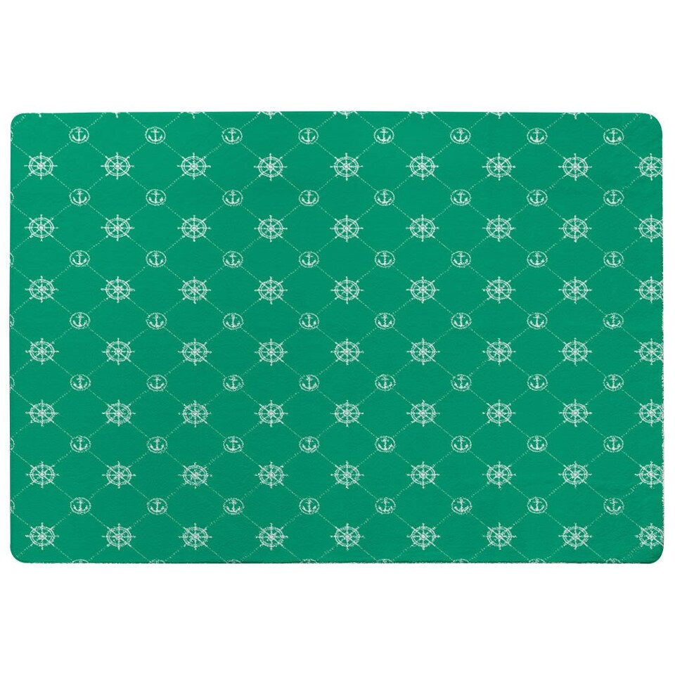 image 1 of Nautical Elements on Green (Rug) Green | XL: 160x230cm