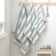 image 4 of Bianca Reversible Stripe Cotton Jacquard Bath Sheet | Green | Sage Green | Bath sheet