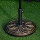 image 2 of Outsunny 13KG Round Parasol Base Heavy Duty Cement Stand Umbrella Holder Bronze