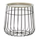 image 1 of Silver And Black Wire Detail Side Table,Contemporary Round Table With Recessed Top,Perfect for Small Spaces