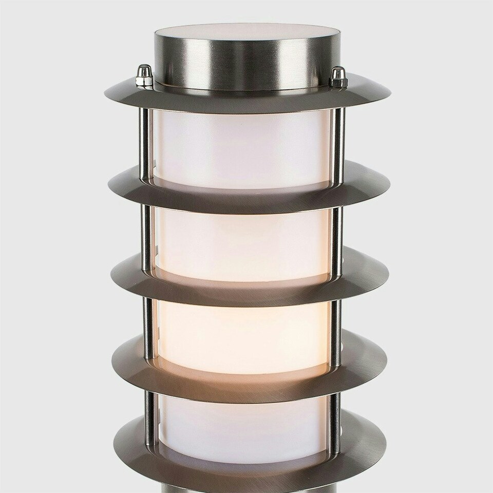 image 1 of ValueLights Wharf Bollard Pair of Silver Outdoor Bollard Light 450mm