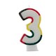 image 4 of Apac Multicoloured Birthday/Anniversary Number Candles (Pack Of 6) - White/Red/Yellow/Black - 6 White