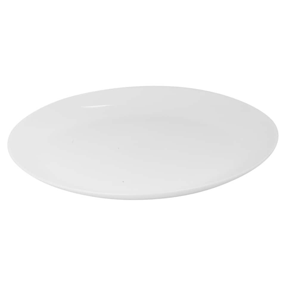 image 1 of White Opal Glass Dinner Set Plates Soup Bowls Dinnerware | White | Luna - Breakfast & Dinner - 24 Pcs | 24