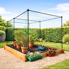 GardenSkill Fruit & Vegetable Cage Kit with Bird Netting 3.75x1.25x1.875m H - Quick Build Modular Crop Protection Frame for Garden & Allotment