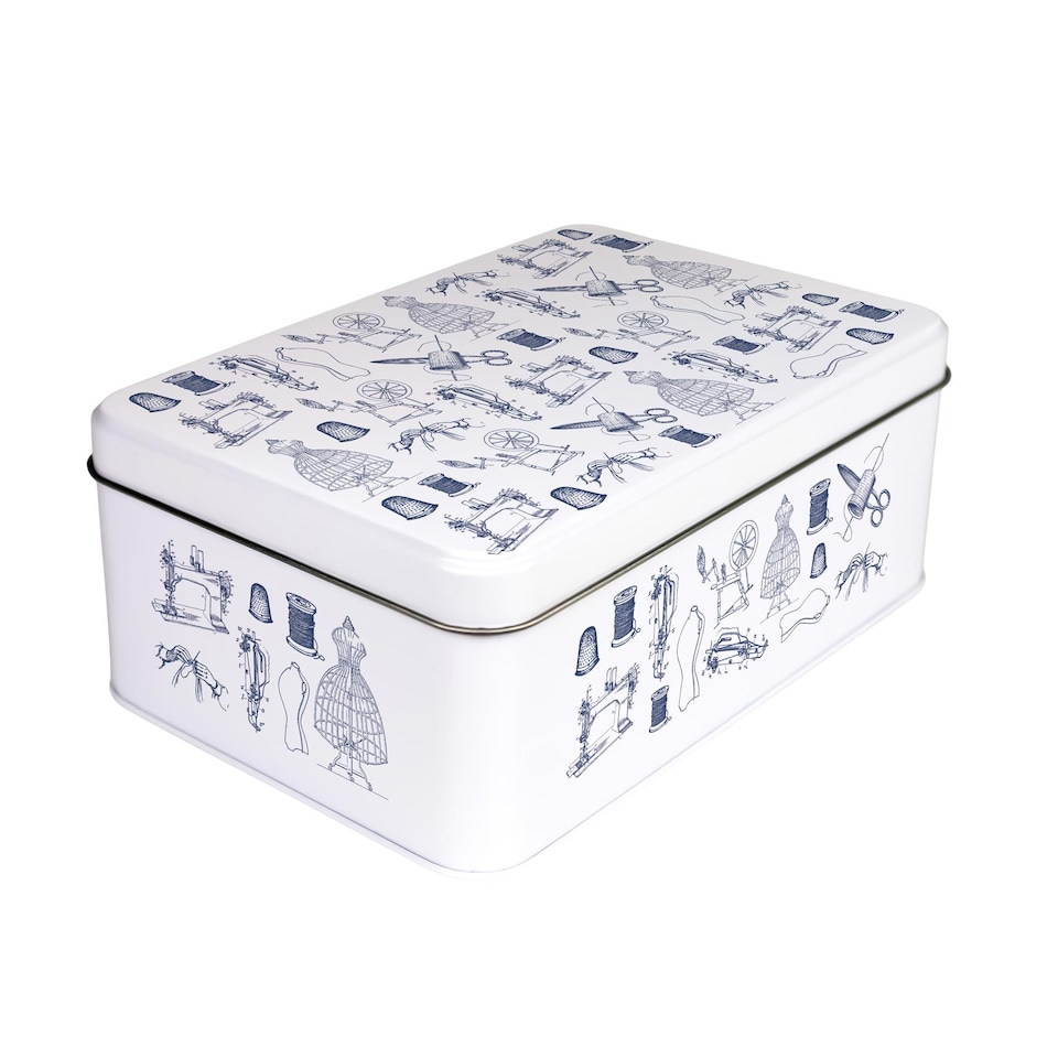 image 1 of Vintage Sewing Storage Tin