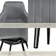image 5 of Chair Marilyn - velvet look, quilted, continuous backrest, slim steel legs - per piece Grey | Grey/Black