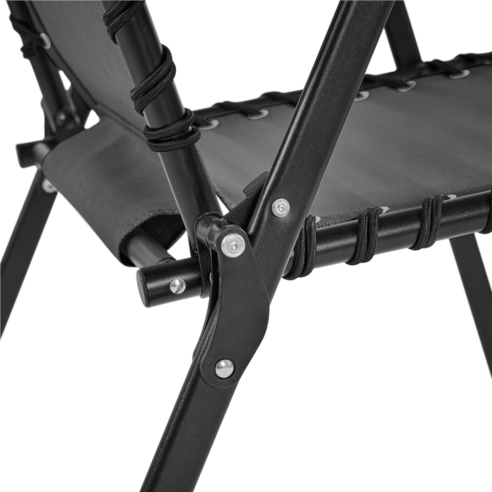 image 1 of Yaheetech Set of 2 Outdoor Texteline Folding Dining Chairs with Backrest-Dark Grey | Grey | Dark Grey | One Size | 1