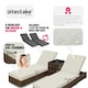 image 5 of Sun Lounger Set - 2 loungers, 1 side table, aluminium frame, adjustable backrest, rain cover Brown