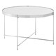 image 1 of Polished Large Silver Mirror Side Table,Round Table With Mirror Glass Top,Chrome Lattice Base  Lounge Sofa
