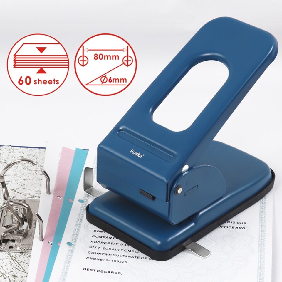 image 1 of Heavy Duty Two Hole Puncher with Measuring Guide