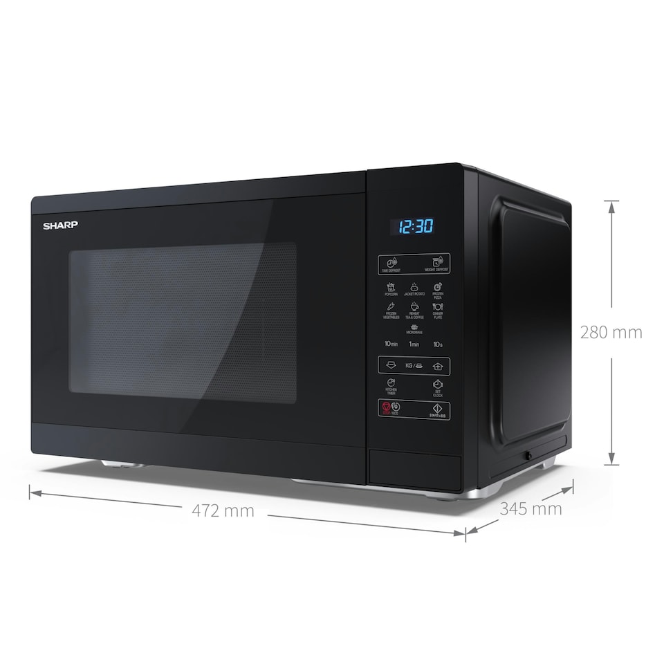 image 1 of Sharp 25L 900W Digital Microwave - Black