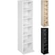 image 10 of CD DVD Storage Tower Media Display Unit Adjustable Shelves Wood Effect 102 CDs or 27 DVDs White