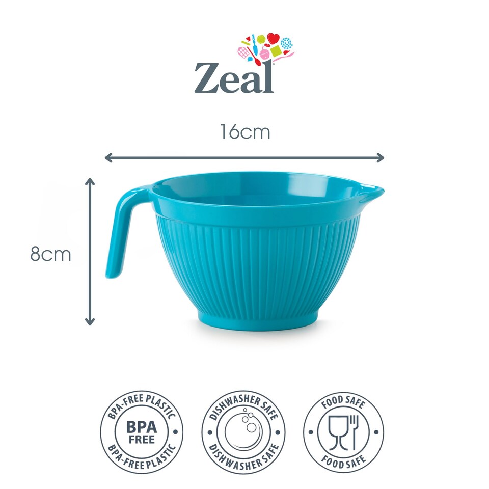 image 1 of Zeal Mini Melamine Mixing Bowl Jug, Ideal for Eggs and Sauces, Aqua