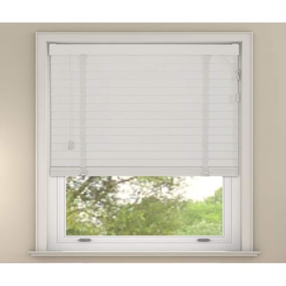 image 1 of 110cm White Venetian Blinds with Tapes (130cm Drop) | White | White