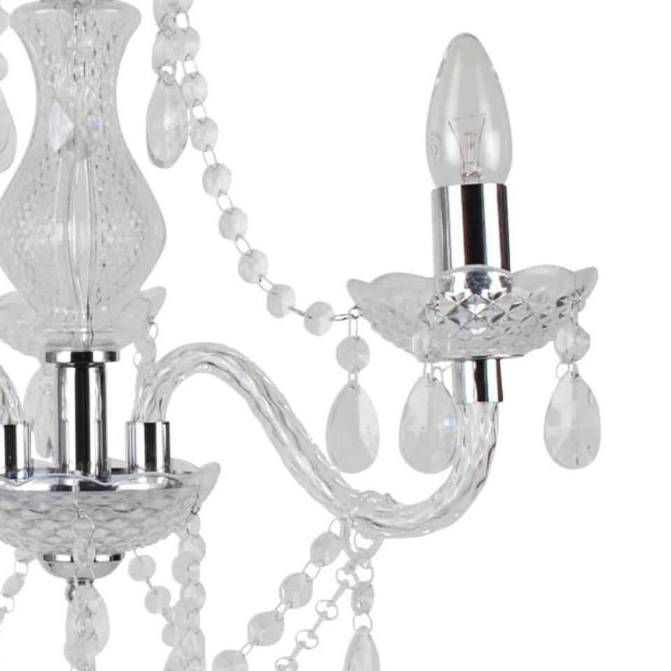 image 1 of Set of 2 Clear and Chrome Marie Therese Style 3 x 40W Chandelier | Clear | Chrome | 2
