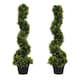 image 6 of Outsunny Set Of 2 90cm/3FT Artificial Spiral Topiary Trees w/ Pot Fake Plant