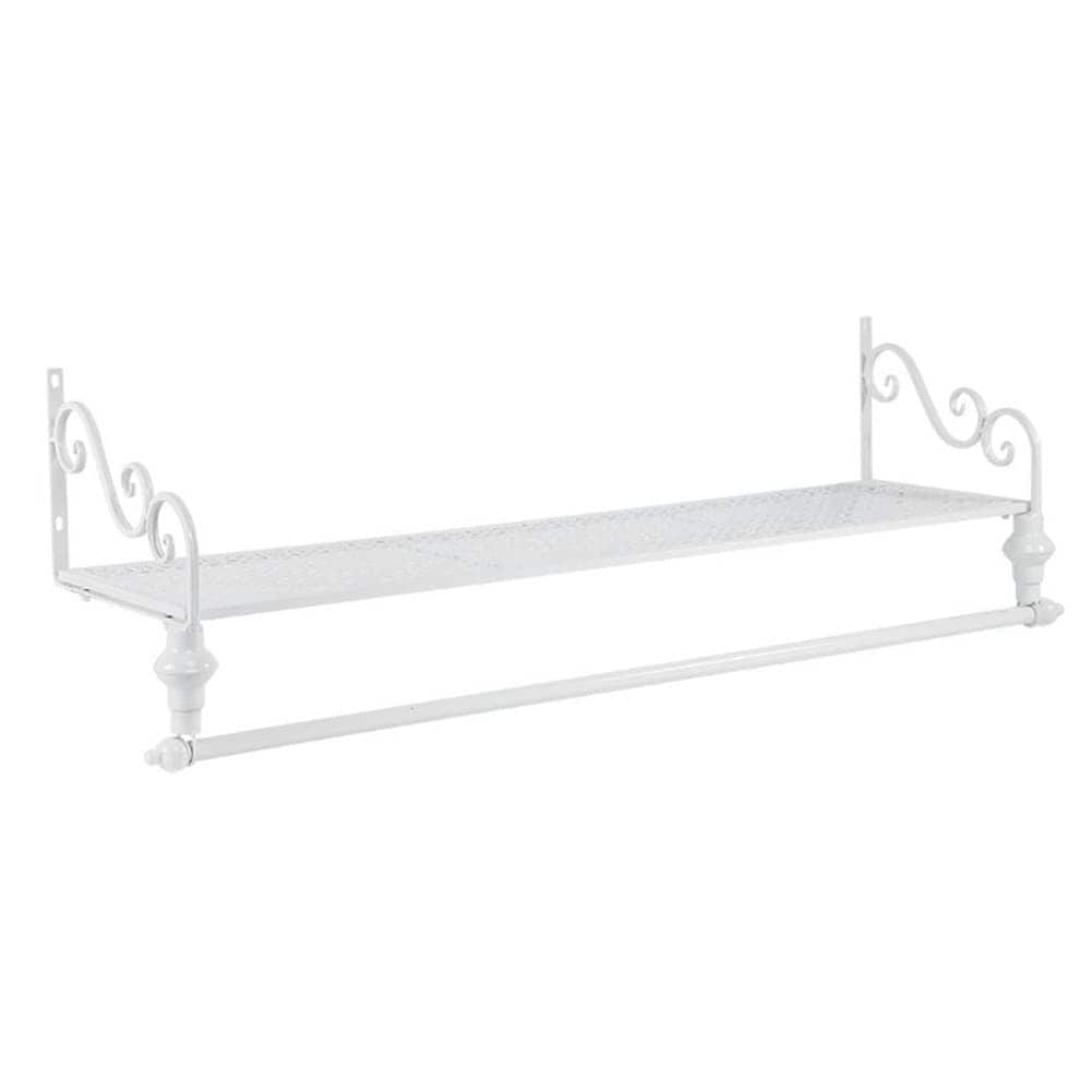 Living and Home Wall Mounted Metal Clothes Display Rack - White
