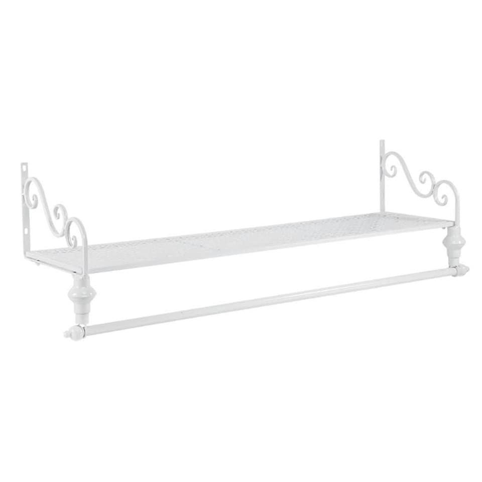 image 1 of Living and Home Wall Mounted Metal Clothes Display Rack - White