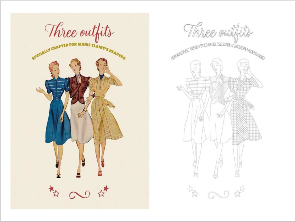 image 1 of 1930's Fashion Styles - Colouring Book