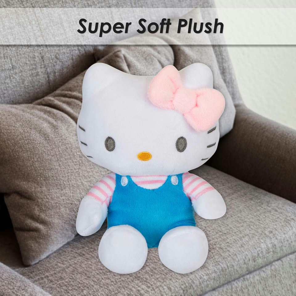 image 1 of Hello Kitty Soft Toy Light Blue Mini Plush Cute Plush Huggable Cuddly 15cm Blue