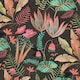 image 1 of Psychedelic Jungle Wallpaper in Brights on Charcoal | Multi | Brights on Charcoal
