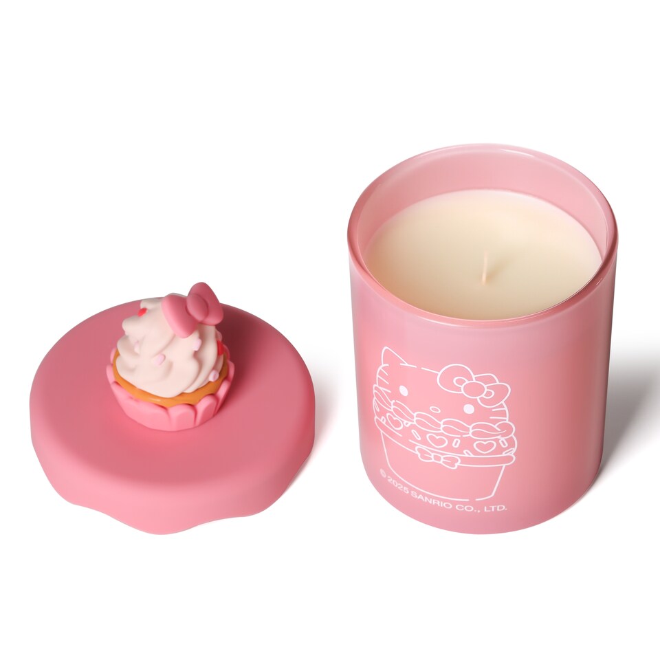 image 1 of Hello Kitty Bakery Strawberry Cupcake Scented Candle 206g