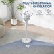 image 4 of HOMCOM Pedestal Fan for Bedroom, Powerful Air Circulator with 3 Speed, White