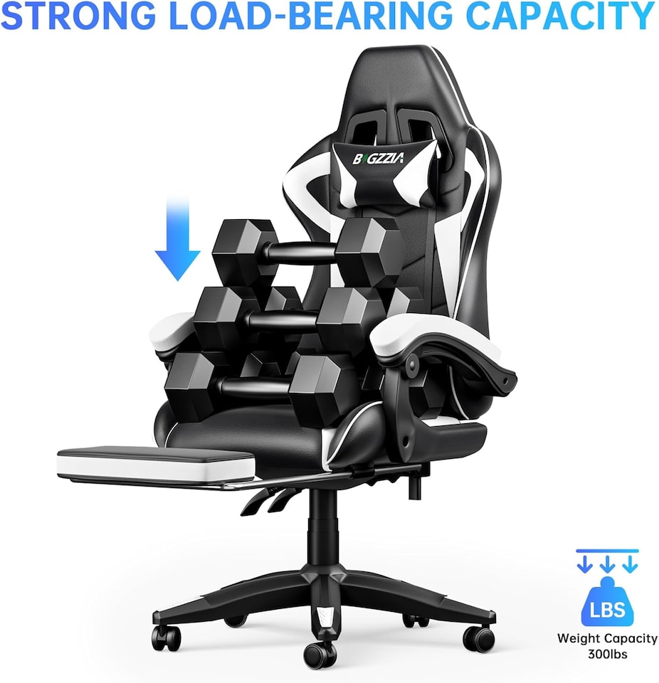 image 1 of Rattantree Ergonomic Gaming Chair with Footrest & Lumbar Cushion
