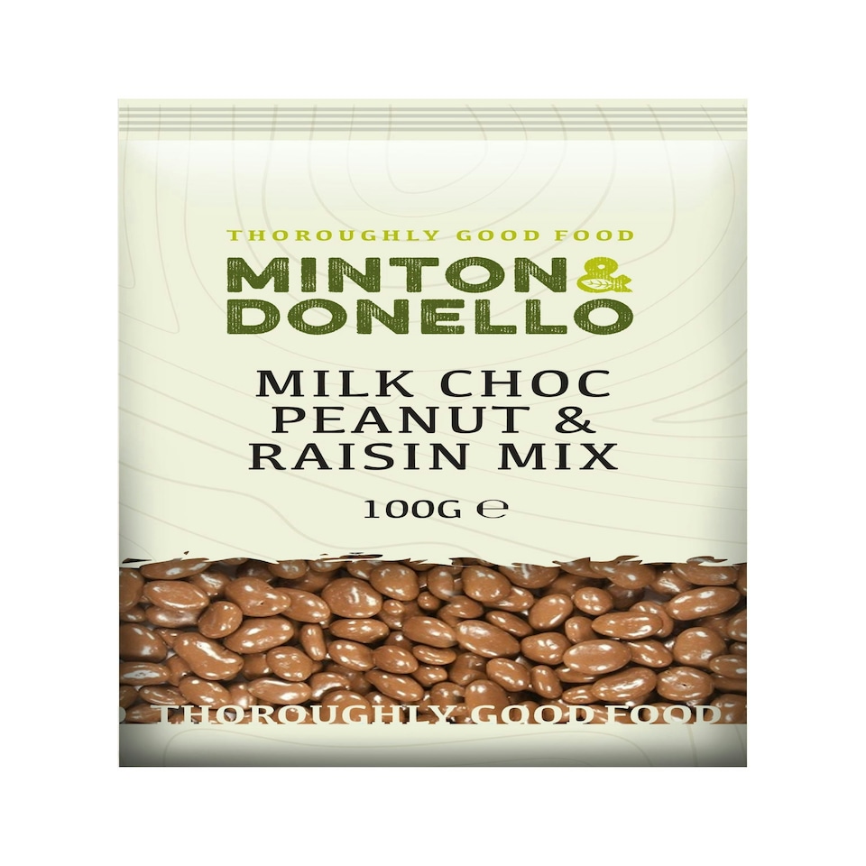image 1 of Minton & Donello Milk Chocolate Peanut & Raisin Mix 6 x 100g