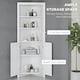 image 5 of kleankin Corner Bathroom Cabinet, Double Doors and Adjustable Shelves, White