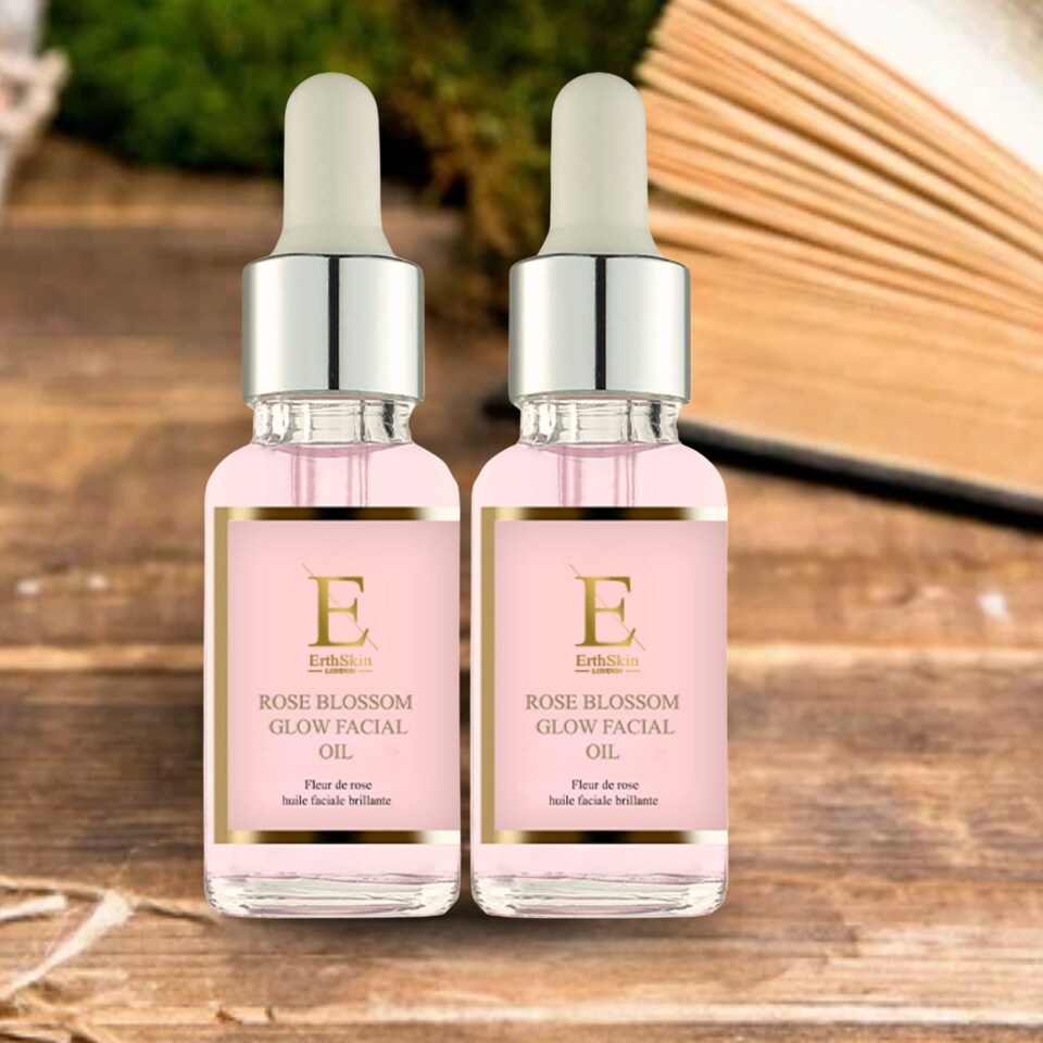 image 1 of 2X Erth Skin London Rose Blossom Glow Facial Oil 30ml