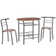 image 2 of HOMCOM Dining Table and Chairs Set 3, Breakfast Bar Table and 2 Chairs with Storage Shelf, Wood-Effect Tabletop, Metal Frame, Dining Room Set for Living Room, Small Space, Natural