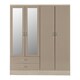 image 2 of Nevada 4 Door 2 Drawer Mirrored Wardrobe Brown | Oyster Gloss