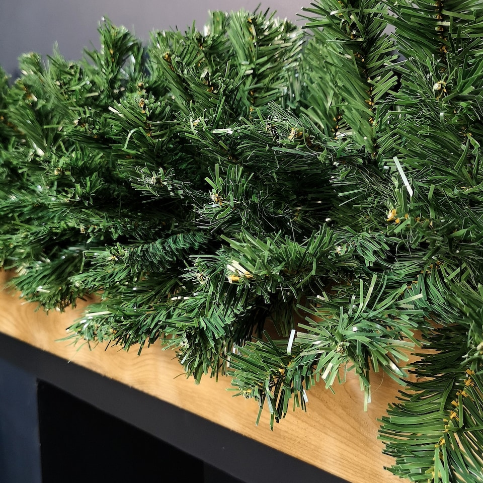 image 1 of 2.7m (9ft) x 38cm Premier Luxury Extra Bushy Plain Green Christmas Garland