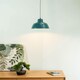 image 2 of ValueLights Morris Teal Metal Drop Hanging Pendant Ceiling Light | Blue