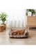 image 3 of Living and Home Linen Woven Pet Bed with Anti-Slip Bottom for Cats & Dogs | Brown | Brown Plaid | S