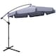 image 1 of Outsunny 2.7m Garden Banana Parasol Cantilever Umbrella with Crank Handle and Cross Base for Outdoor, Hanging Sun Shade, Dark Grey