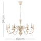 image 5 of ValueLights Traditional Style 8 Way White Distressed Ceiling Light Chandelier Fitting | Cream