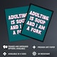 image 2 of Adulting Is Soup And I A Am Fork Teal Blue Funny Huge Wall Art Print 18X24 In