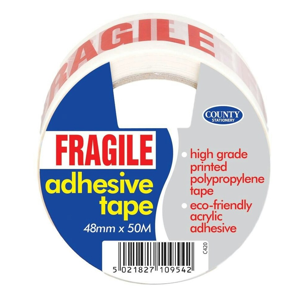 image 1 of County Adhesive Tape Printed Fragile C420