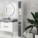 image 2 of kleankin Slim Bathroom Cabinet, Toilet Roll Storage w/ Open Shelves, Grey
