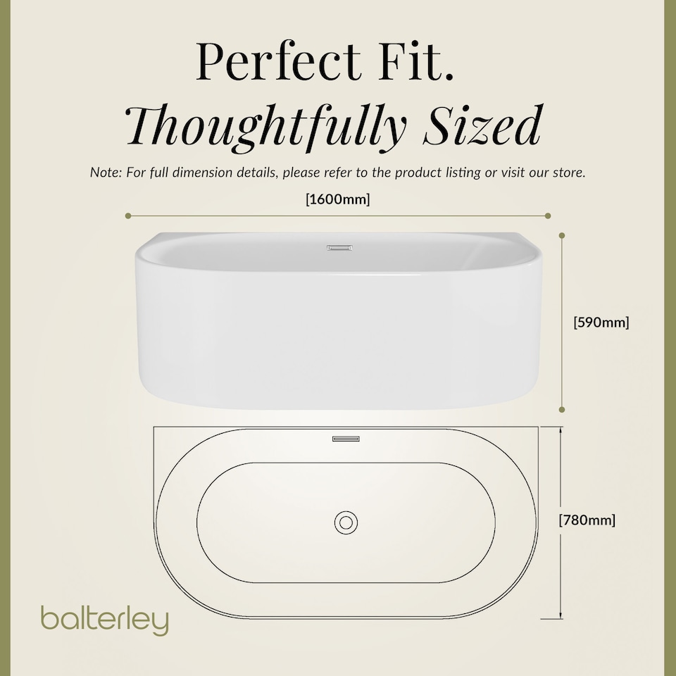 image 1 of Balterley Contemporary Back To Wall Freestanding Bath from Balterley