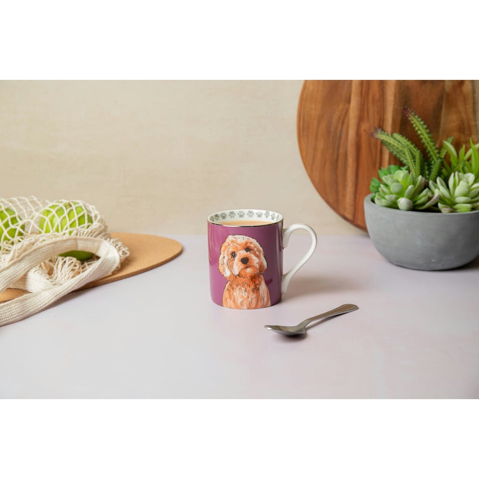 image 1 of Mikasa Cockapoo Straight-Sided Porcelain Mug, 280ml | Purple
