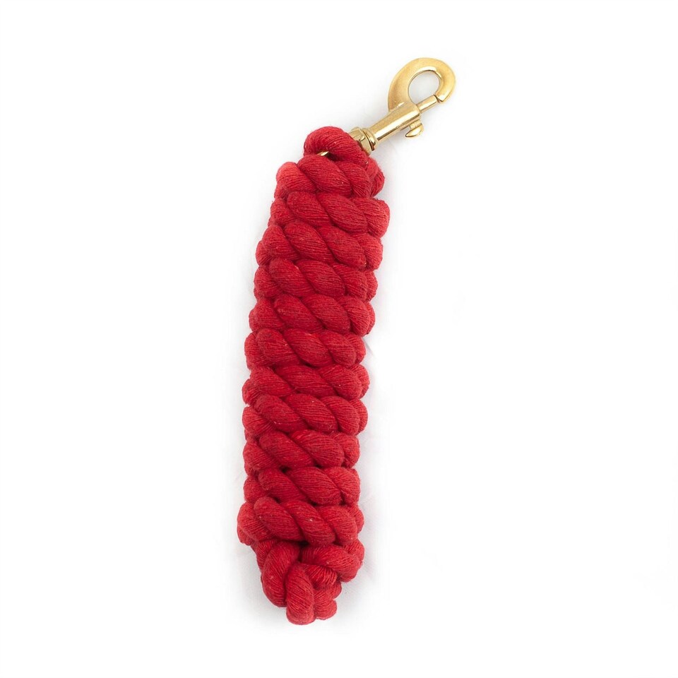 image 1 of Gallop Equestrian Premium Headcollar Lead Rope With Solid Brass Trigger Clip Black | Size: One Size
Colour: Red