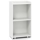 image 7 of COSTWAY Rolling Lectern Stand Desk with 2 Storage Shelves White