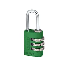 Abus Mechanical 145 Series Aluminium Combination Padlock - Green - 20 mm