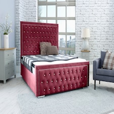 Hendrick Plush Single Bed Frame - Maroon