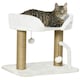 image 1 of PawHut Cat Tree Tower Scratcher with Bed for Indoor Cats, White