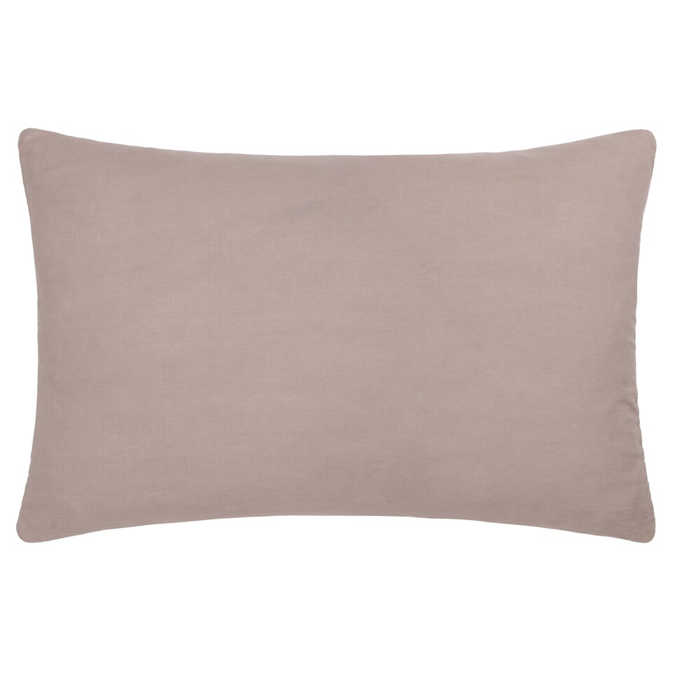 image 1 of Paoletti Embroidered Cushion, Taupe, 40 x 60cm