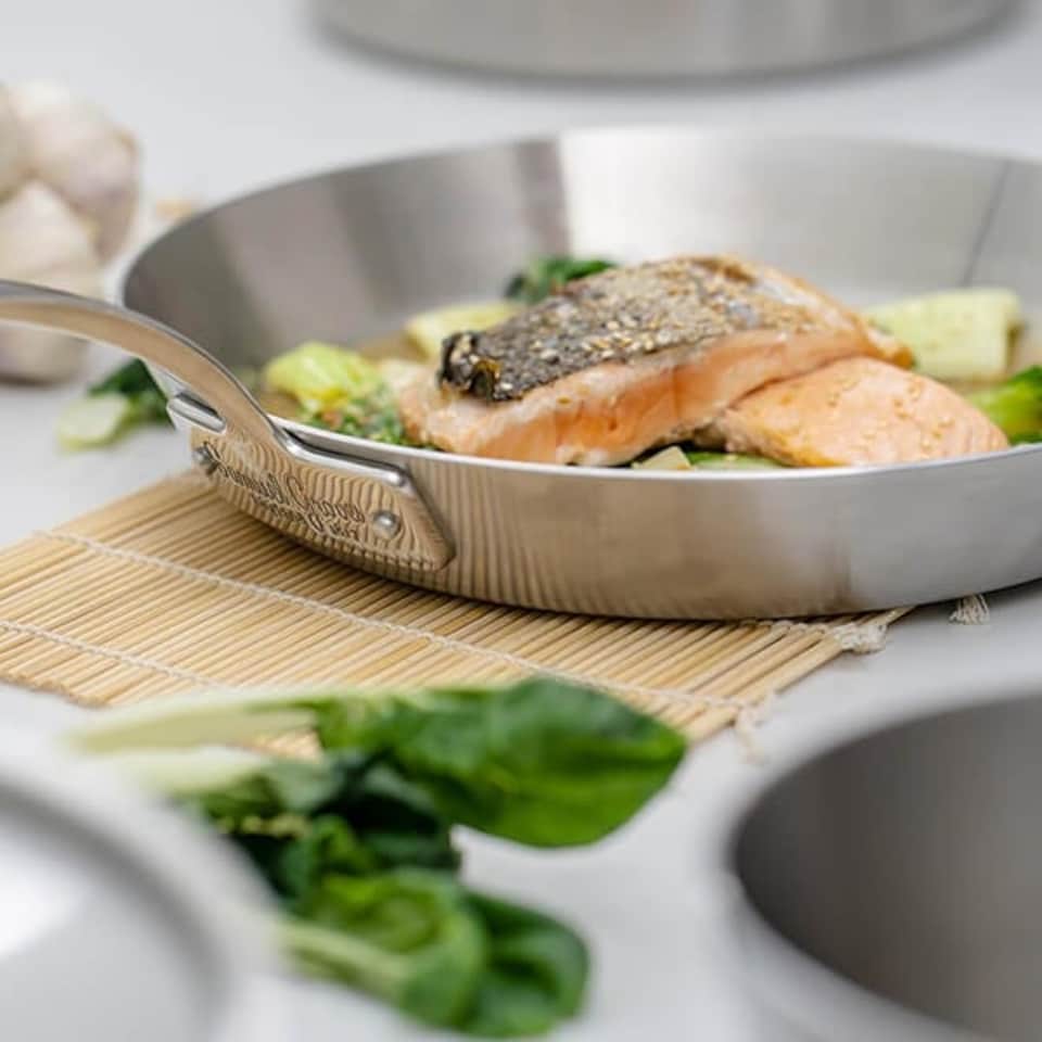 image 1 of Samuel Groves Classic Stainless Steel Triply 20cm Frying Pan